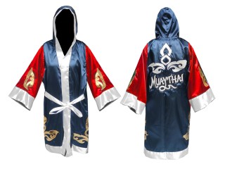 Custom Muay Thai Fight Robe : KNFIR-143-Red-Navy