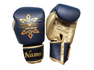 Custom Boxing Gloves :  KNGCUST-402 Navy-Gold