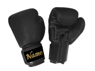 Custom Muay Thai Gloves : KNGCUST-406 Plain Black