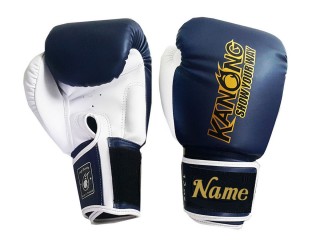 Custom Kickboxing Gloves : KNGCUST-413 Navy-White