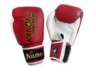 Custom Boxing Gloves : KNGCUST-414 Red-White