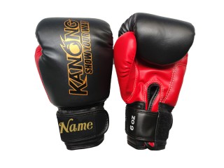 Custom Kids Muay Thai Gloves : KNGCUST-KIDS-432 Black-Red