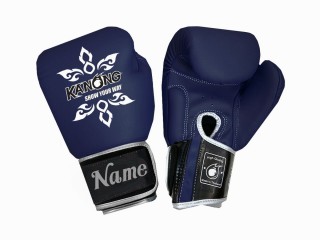 Custom Real Leather Boxing Gloves : KNGCUST-R-427 Navy