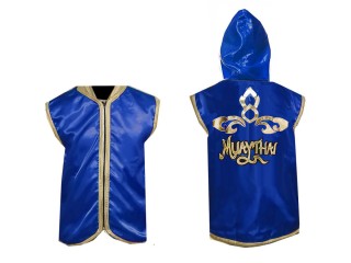 Kanong Custom Muay Thai Hoodies / Walk in Hoodies Jacket : Blue Lai Thai