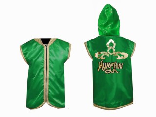 Kanong Custom Muay Thai Hoodies / Walk in Hoodies Jacket : Green Lai Thai