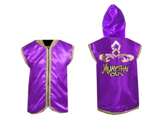 Kanong Custom Muay Thai Hoodies / Walk in Hoodies Jacket : Purple Lai Thai