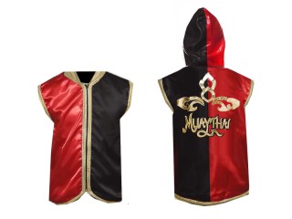 Kanong Custom Muay Thai Hoodies / Walk in Hoodies Jacket : Red-Black Lai Thai