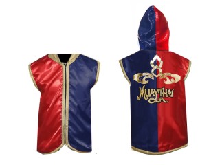 Kanong Custom Muay Thai Hoodies / Walk in Hoodies Jacket : Red-Navy Lai Thai