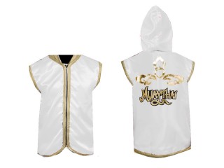 Kanong Custom Muay Thai Hoodies / Walk in Hoodies Jacket : White Lai Thai