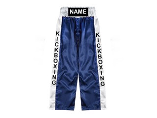 Custom kickboxing pants with name : KNPANTS-001-Navy