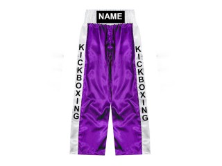 Custom kickboxing pants with name : KNPANTS-001-Purple