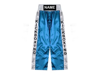 Custom kickboxing pants with name : KNPANTS-001-SkyBlue