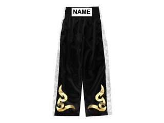 Custom kickboxing pants with name : KNPANTS-002-Black