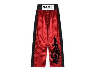 Custom kickboxing pants with name : KNPANTS-003-Red