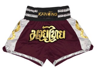 Kanong Muay Thai Shorts : KNS-141-Maroon