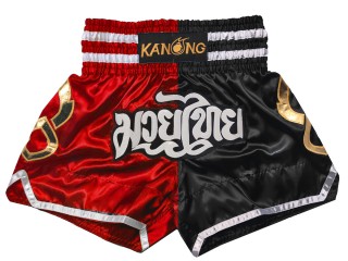 Kanong Muay Thai Shorts : KNS-143-Red-Black