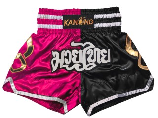 Kanong Muay Thai Shorts : KNS-143-Rose-Black