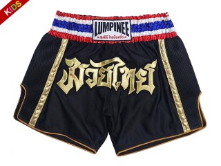 Lumpinee Child  Muay Thai Shorts : LUMRTO-006-Black-K