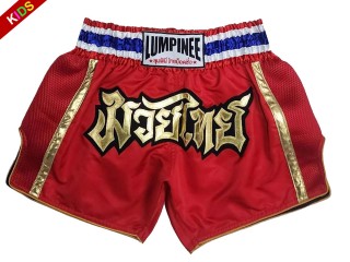 Lumpinee Child  Muay Thai Shorts : LUMRTO-006-Red-K