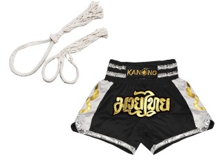 Mongkol Prajead set with Muay Thai Shorts for Children : Boran-141-Black