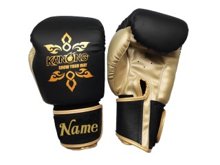 Custom Muay Thai Gloves : KNGCUST-401 Navy-Gold