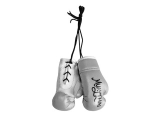 Kanong Hanging Small Thai Boxing Gloves : Silver