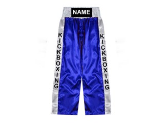 Personalised  kick boxing trousers with name : KNPANTS-001-Blue