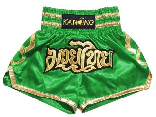 Kanong Kids Muay Thai Kick boxing Shorts : KNS-121-Green-K