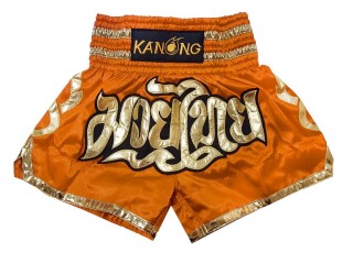 Kanong Kids Muay Thai Kick boxing Shorts : KNS-121-Orange-K